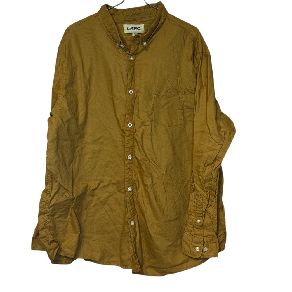 Dapper Boi Men's‎ Shirt Button Down & Snap Front Long Sleeve Cotton Yellow 4XL